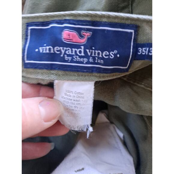 Vineyard Vines Men's Olive‎ Green Canvas 5 Pocket Slim Pants Size 35x32 - Picture 7 of 9